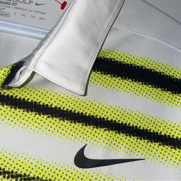 Nike Mobility Fade Stripe Golf Polo White Mens XXL,white, Green, Black, EUC - Picture 6 of 11